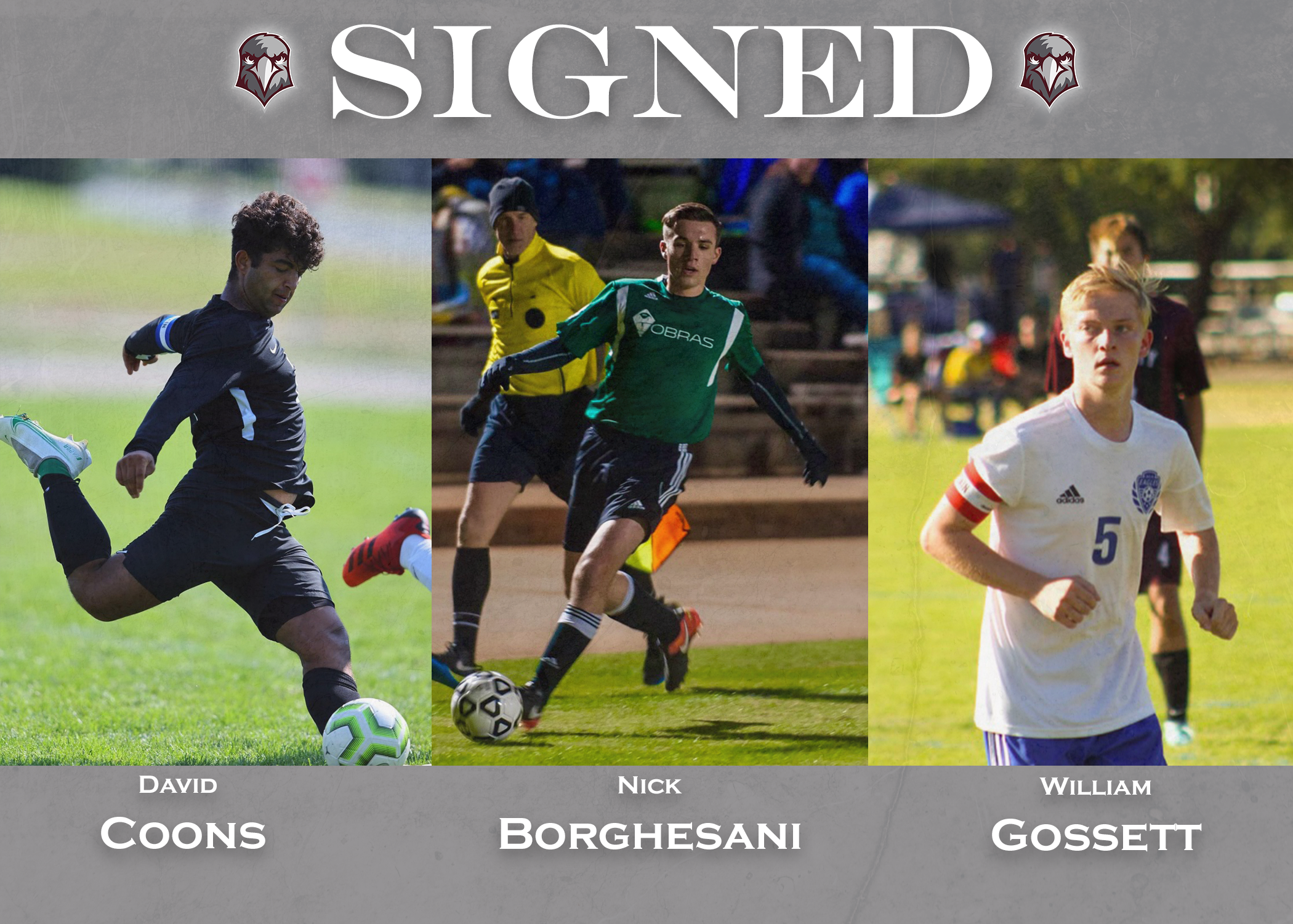 Gossett, Coons, and Borghesani Sign for the Eagles