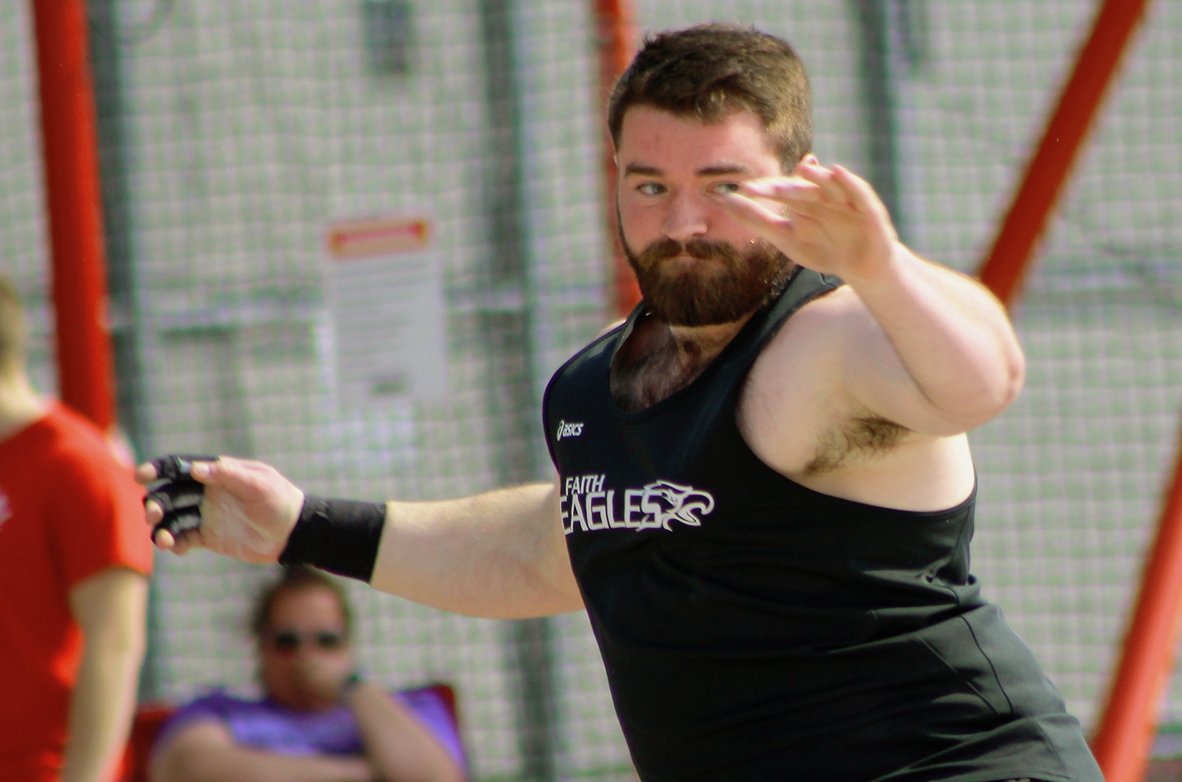 Jacob Kirkwood broke the Faith Eagles' school record with his discus throw of 46.95m