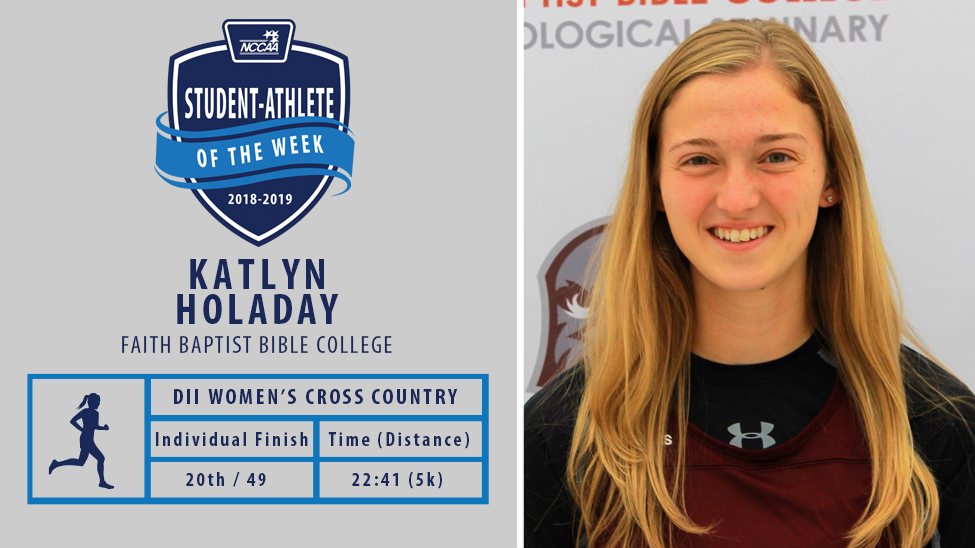 Katlyn Holaday Named NCCAA Student-Athlete of the Week